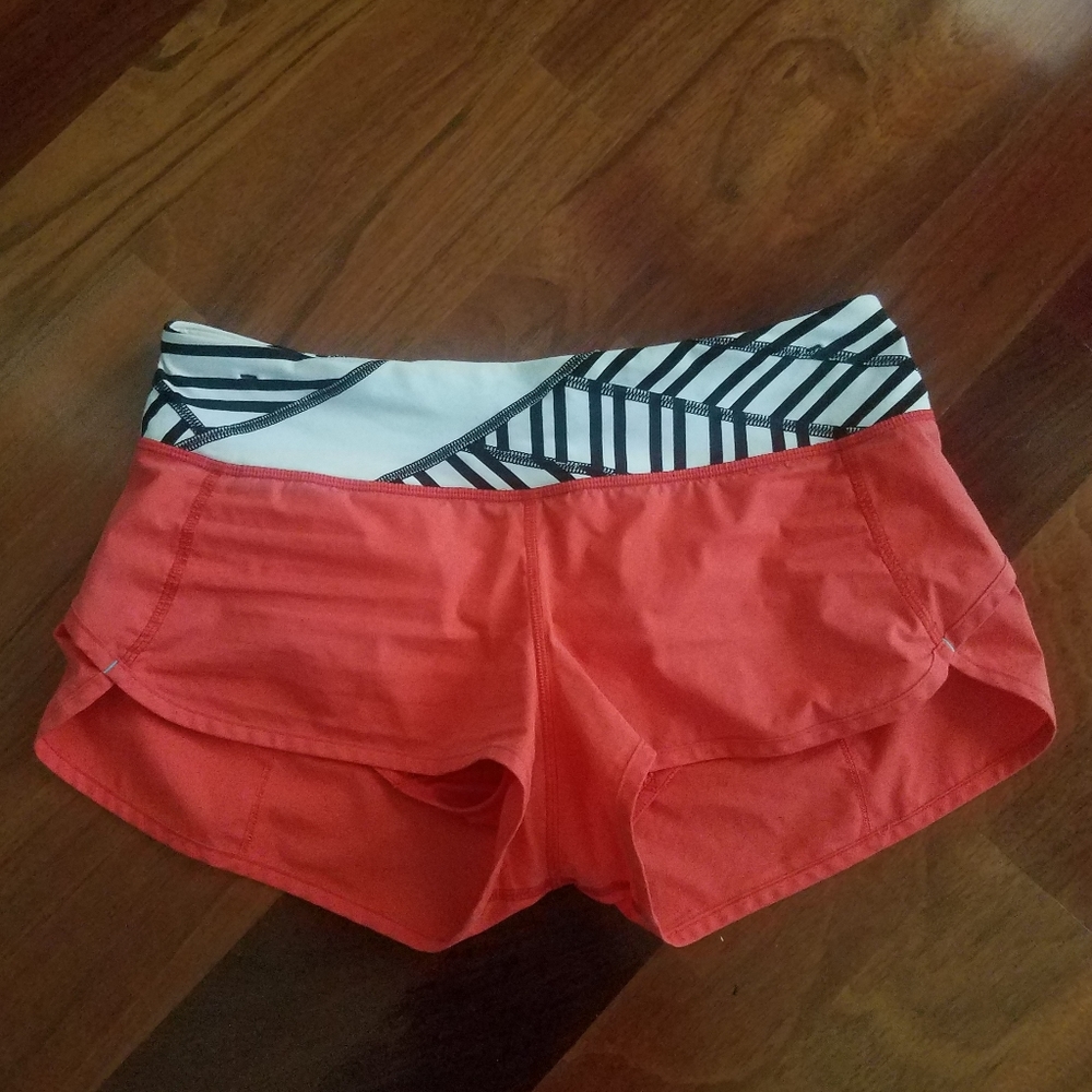 Coral Lululemon shorts